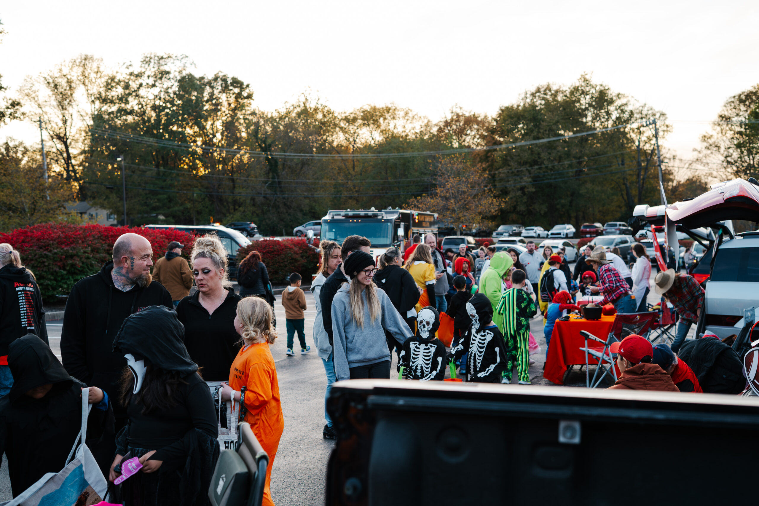 Kids in costume at Trunk or Treat